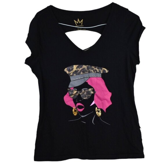 Nicki Minaj Shirt XL Womens Graphic Print Cut Out Back Cotton Grunge - Picture 1 of 6
